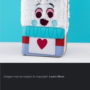 Loungefly Disney Alice In Wonderland White Rabbit Figural Fuzzy Zip Wallet
